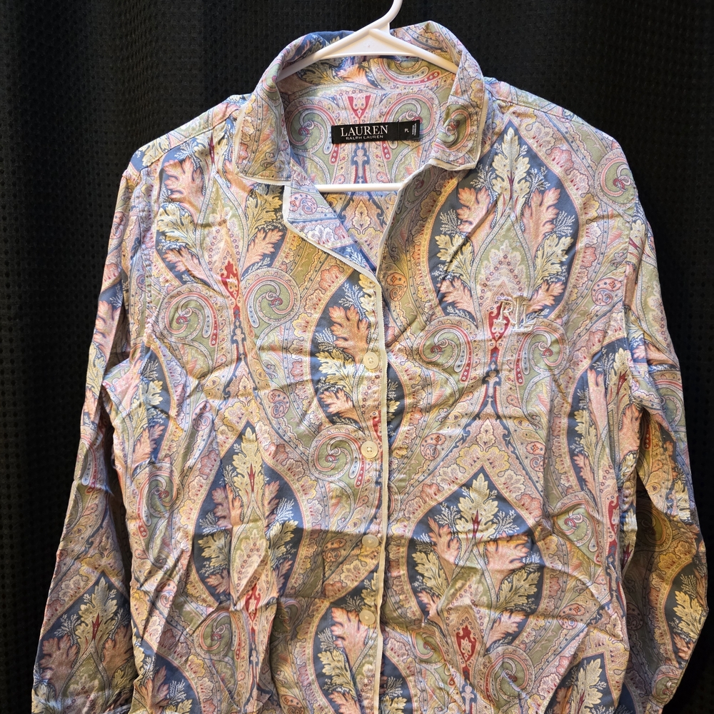 Ralph Lauren Women’s Paisley Pajama Set Petite Large PL